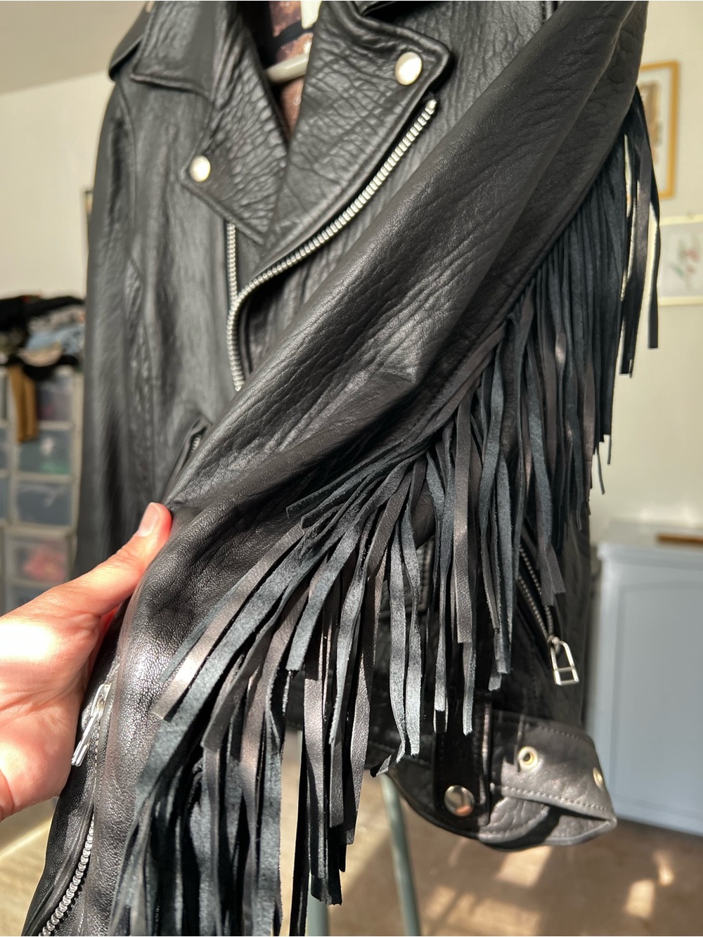 Each x Other Black Leather Moto Jacket - Picture 3 of 9